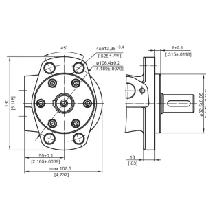Купити Героторный гидромотор M+S Hydraulic MRF160C/4, фото 4