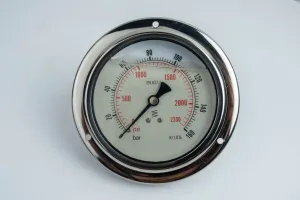 Купити Манометр 100F16.MGE GLYC.P.G.SS CASE D:100 0/16 BAR+PSI 1/2" BSPP BACK+FLANGE Oleodinamica Mozioni, фото 1