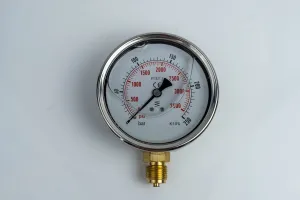 100R250.MGE GLYC.P.G.SS. CASE D:100 0/250 BAR+PSI 1/2"BSPP BOTTOM