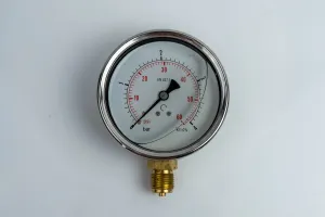 100R4.MGE GLYC.P.G.SS CASE D:100 0/4 BAR+PSI 1/2"BSPP BOTTOM
