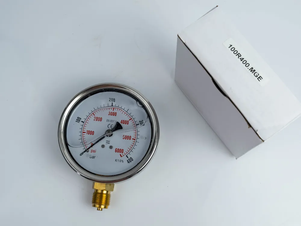 100R400.MGE GLYC.P.G.SS. CASE D:100 0/400 BAR+PSI 1/2"BSPP BOTTOM