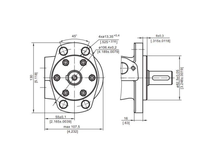 Купити Героторный гидромотор M+S Hydraulic MRF160C/4, фото 4