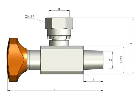 ZINC PLATED ANTI-SHOCK VALVE 90&deg;ENTRY